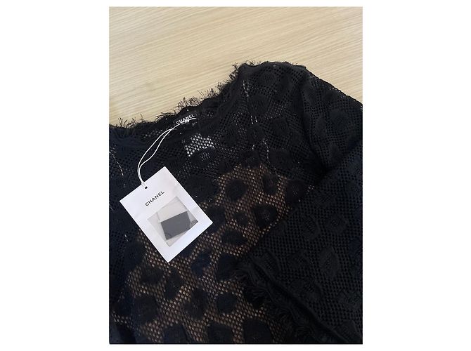 Chanel 22S Langes Spitzenkleid Schwarz - Ansicht 4