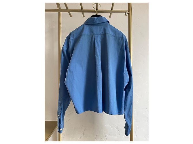 Camicia Miu Miu in cotone blu stile classico - vista 3