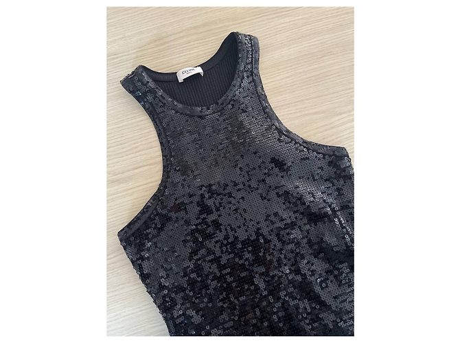 Abito nero con paillettes Céline M - vista 4