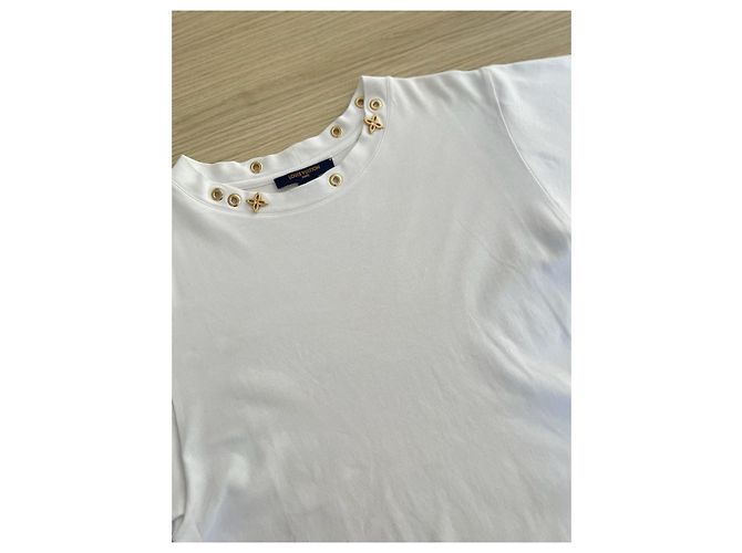 Louis Vuitton Top blanco de algodón con escote cutout XS - vista 4