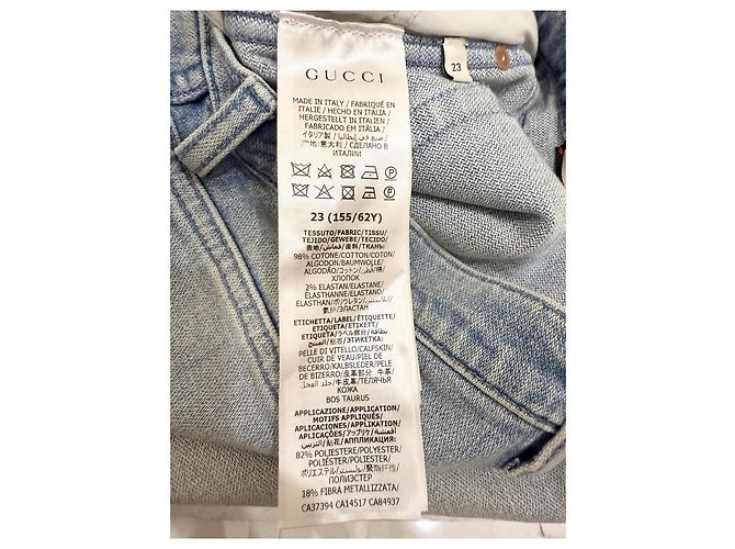 Jeans a zampa Gucci in denim blu - vista 4