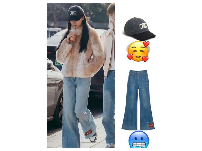 Jeans a zampa Gucci in denim blu - vista 8