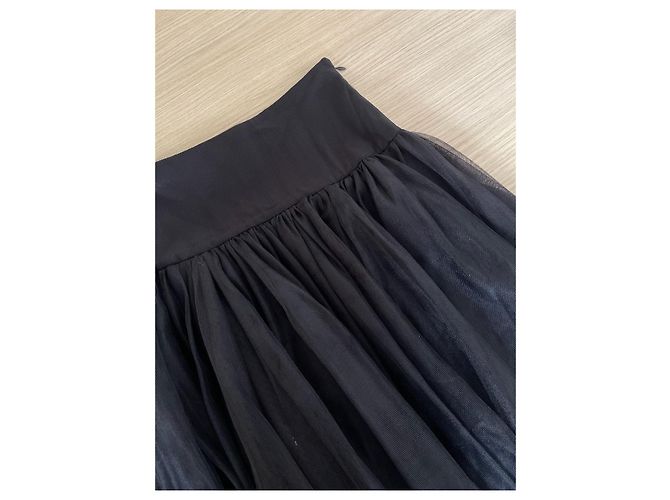 Dior Black Tulle Gauze Skirt Polyester Size 34 - view 4