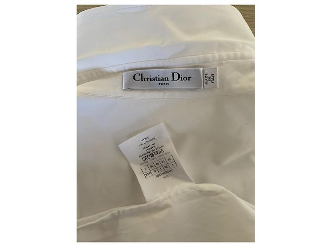 Camisa Dior Blanca de Algodón con Bordado de Abeja y Mangas Abullonadas - vista 3