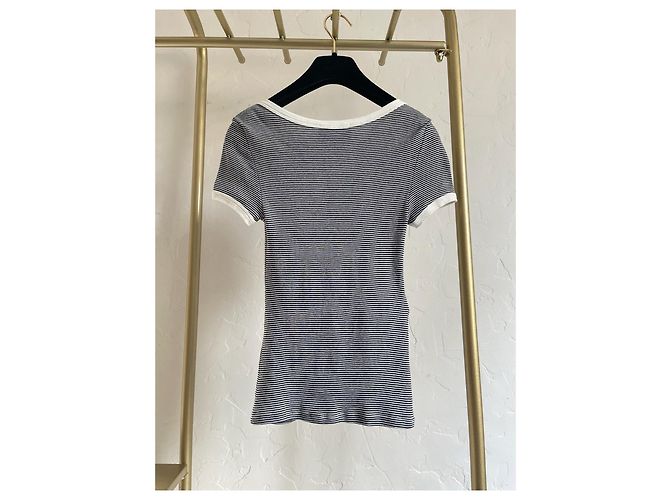 Top Miu Miu a righe a maniche corte in viscosa Multicolor XS - vista 2