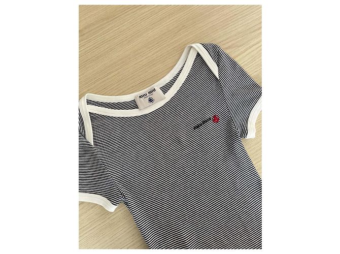 Top Miu Miu a righe a maniche corte in viscosa Multicolor XS - vista 4