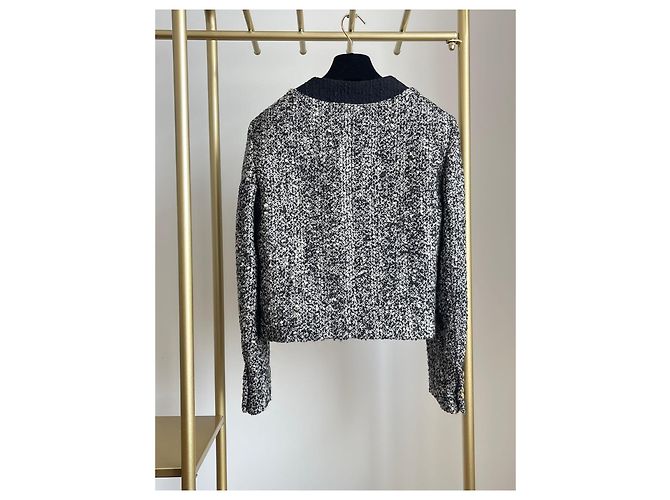 Chaqueta de tweed gris Céline 21FW - vista 2