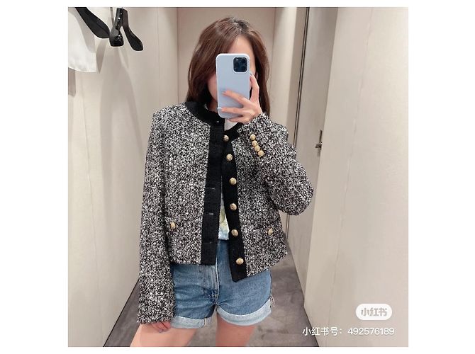 Chaqueta de tweed gris Céline 21FW - vista 9