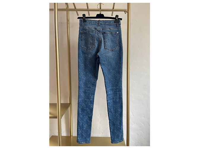 Chanel Jeans Blau Denim mit Schneeflocken Steppmuster - Ansicht 2