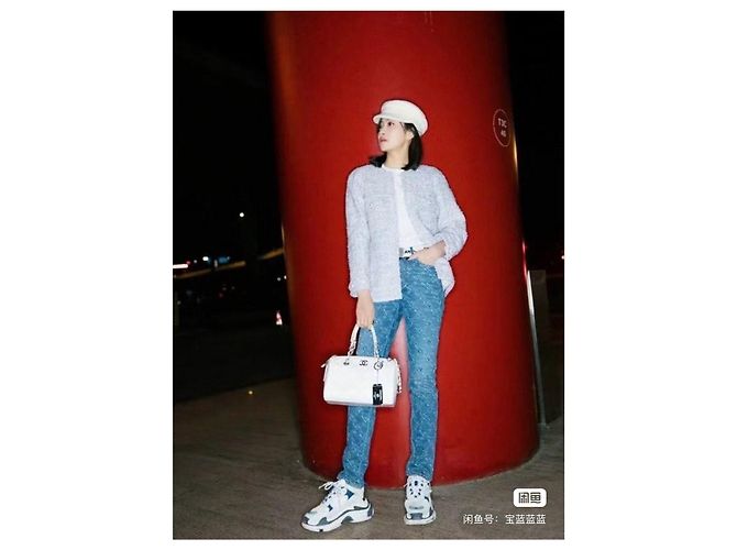 Chanel Jeans Blau Denim mit Schneeflocken Steppmuster - Ansicht 5