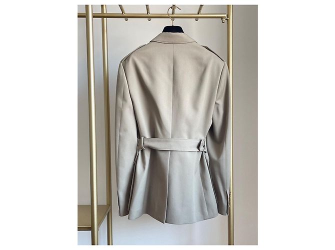 Gabardina de algodón beige Céline con botones dorados - vista 2