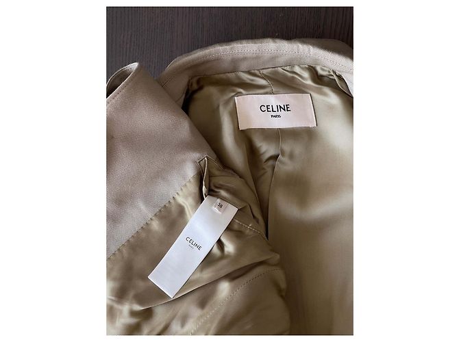 Gabardina de algodón beige Céline con botones dorados - vista 3