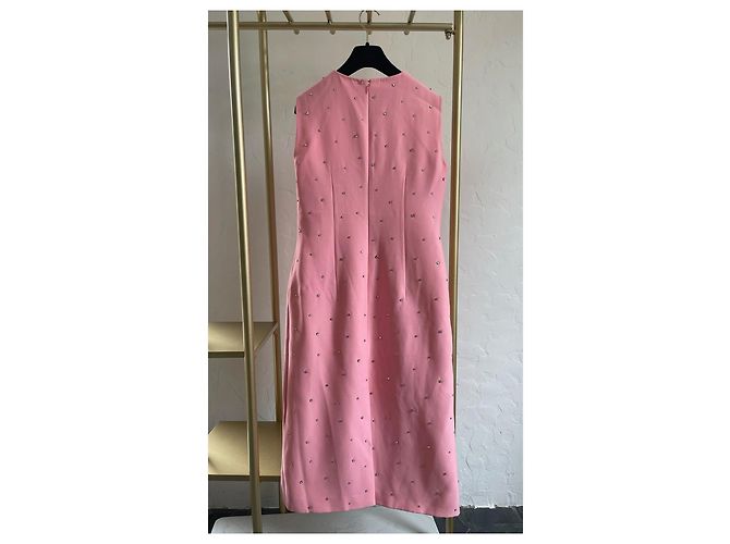Vestido rosa Miu Miu con adornos de strass - vista 2
