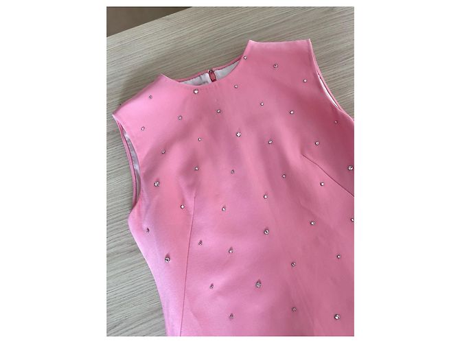 Vestido rosa Miu Miu con adornos de strass - vista 3