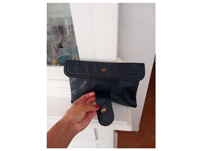Pochette Fendi de piel azul - vista 3
