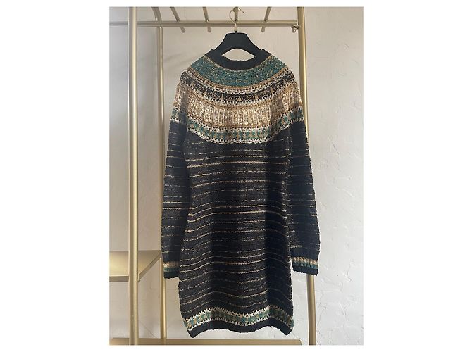 Chanel Kleid aus Wolle mit ägyptischem Print Größe 38 - Ansicht 2