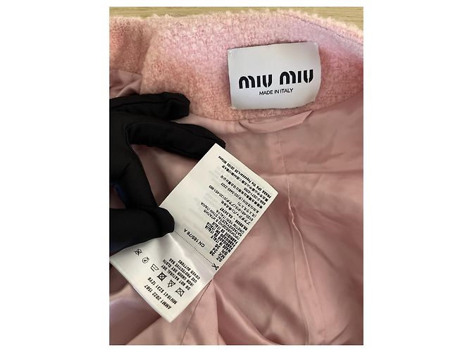 Giacca in tweed di lana rosa Miu Miu - vista 4