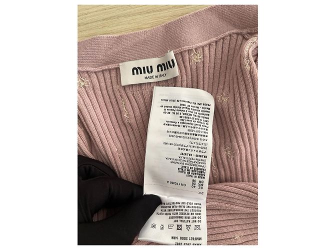 Cárdigan de punto rosa estilo tweed Miu Miu de lana - vista 4