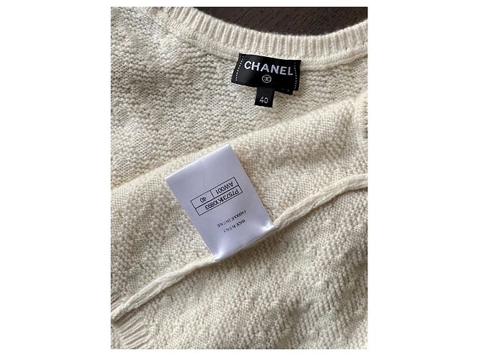 Chanel 23B Colete de Malha Ecru Algodão - vista 3