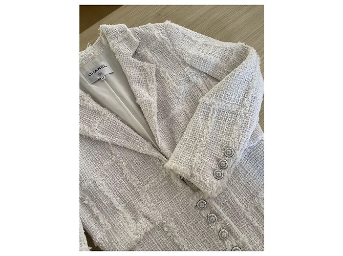 Chanel 22C Tweed Jacke Weiß - Ansicht 4