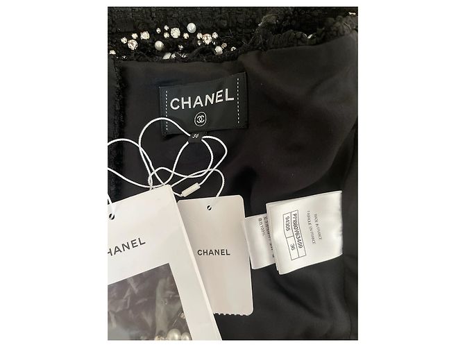 Chanel 22C Top camisola negro con pedrería y cuentas - vista 4