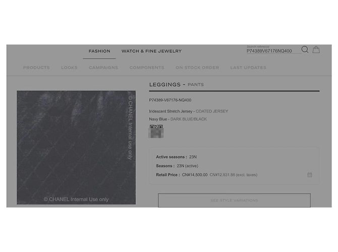 Leggings Chanel 22N Negros de Spandex - vista 6