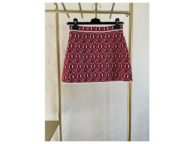 Dior kurzer Rock aus Seide rot mit Logo Print - Ansicht 2