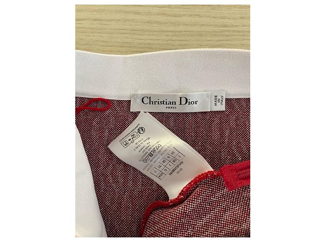 Dior kurzer Rock aus Seide rot mit Logo Print - Ansicht 3