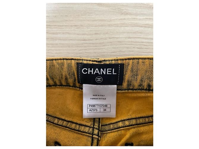 Chanel Yellow Denim Jeans - view 3