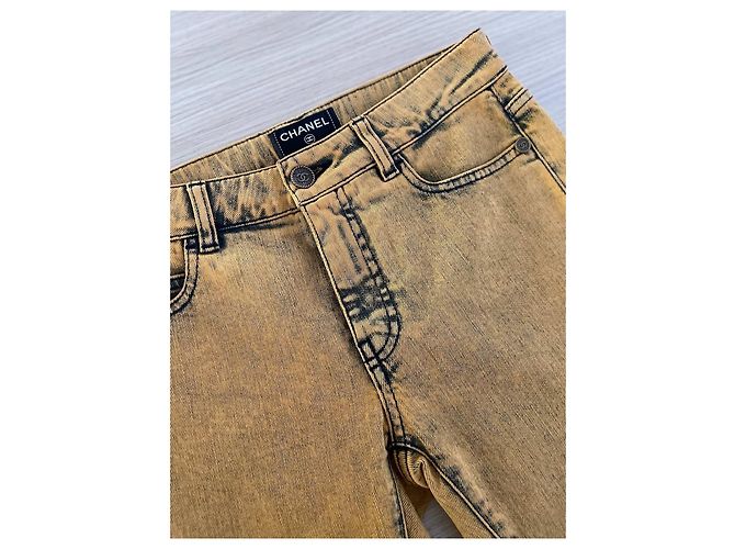 Chanel Yellow Denim Jeans - view 4