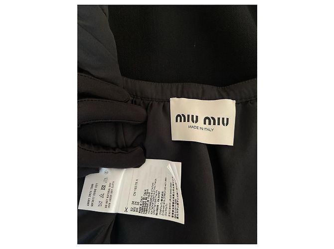 Miu Miu Schwarzes Halterkleid aus Viskose mit Schleife - Ansicht 3