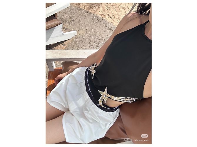 Fato de banho Chanel 24C preto lycra - vista 7