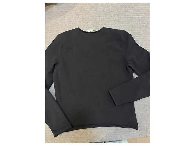 Alexander Wang Top Negro de Manga Larga con Logo y Detalles de Cristal - vista 5