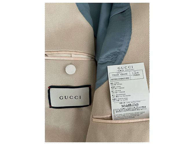 Gucci Tweed Blazer Jacke Khaki bestickt - Ansicht 3