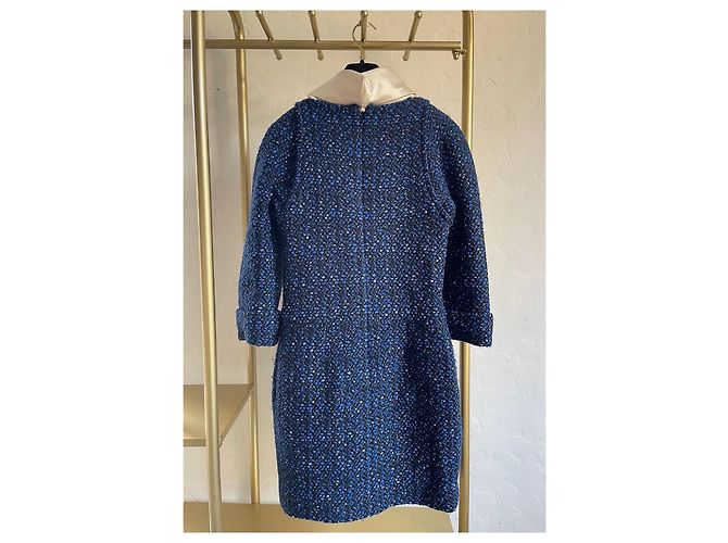 Chanel Kleid aus blauem Tweed - Ansicht 2