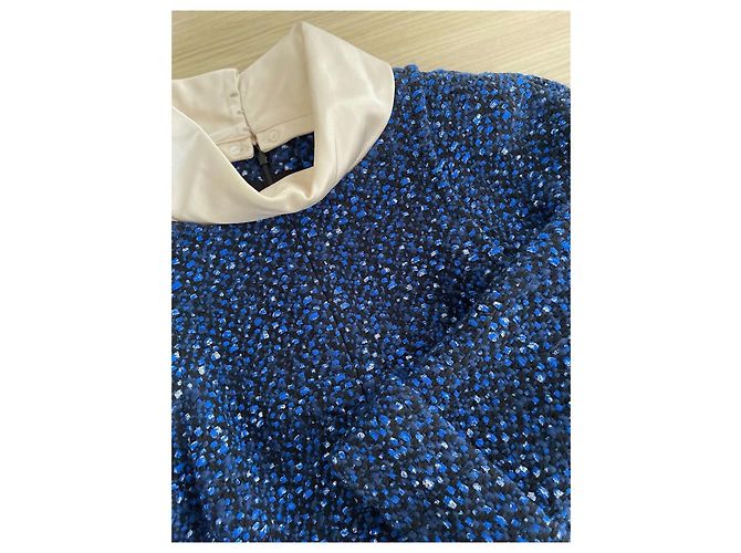 Chanel Kleid aus blauem Tweed - Ansicht 4