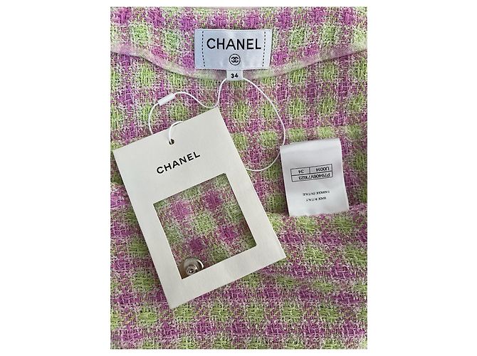 CHANEL 25S Top in Tweed Rosa a Quadri - vista 3