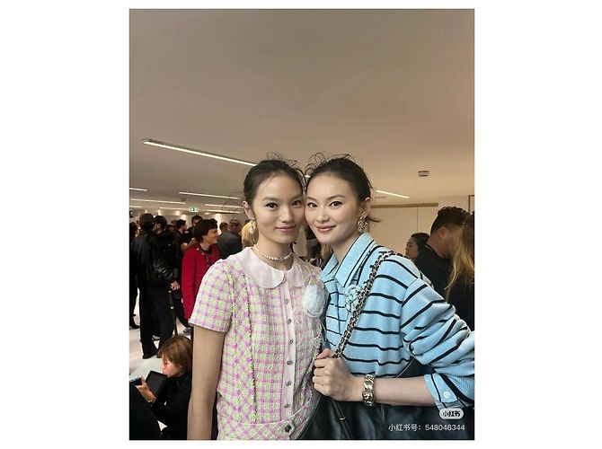 CHANEL 25S Top in Tweed Rosa a Quadri - vista 8