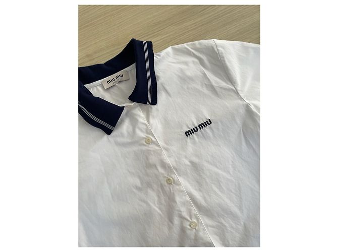 Camisa Miu Miu Blanca de Algodón Estilo Colegial - vista 4