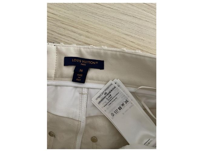 Louis Vuitton Beige Embossed Denim Skirt - view 3