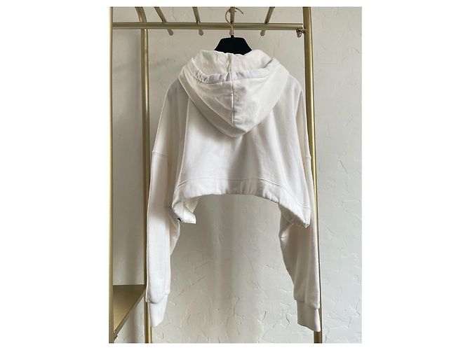 Louis Vuitton Hoodie corto blanco de algodón XS - vista 2