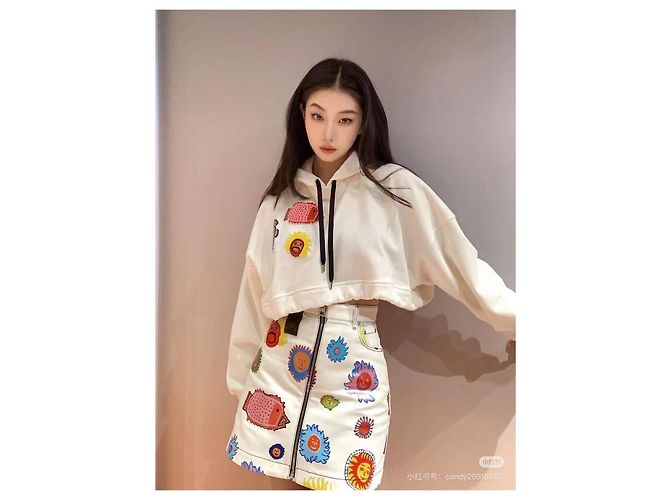 Louis Vuitton Hoodie corto blanco de algodón XS - vista 5
