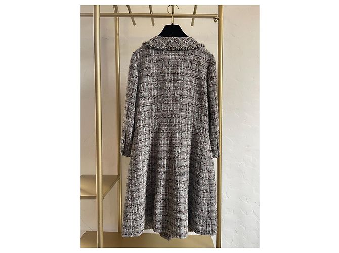 Chanel Edinburgh Mantel aus grauem Karotweed - Ansicht 2