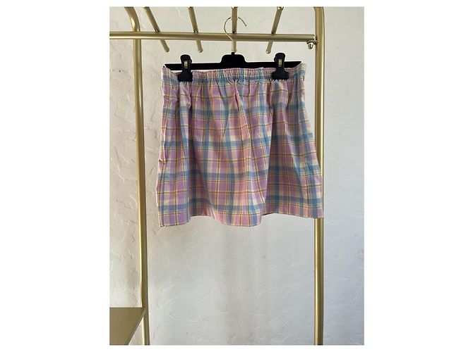 Gonna Prada a pieghe scozzese in cotone Multicolor - vista 2