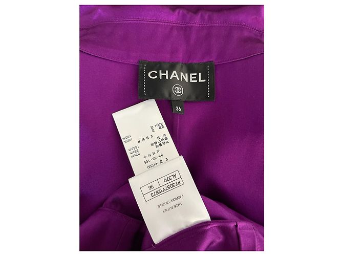 CHANEL 22A Camisa de seda roxa - vista 3