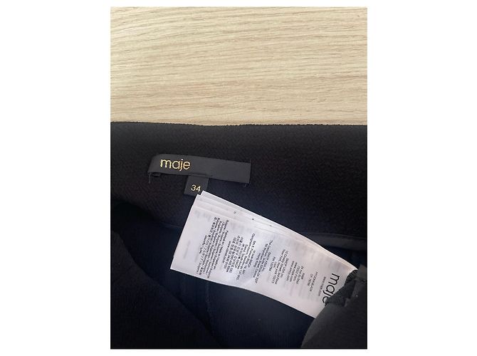 Gonna Maje nera in poliestere con zip frontale Taglia 34 - vista 3