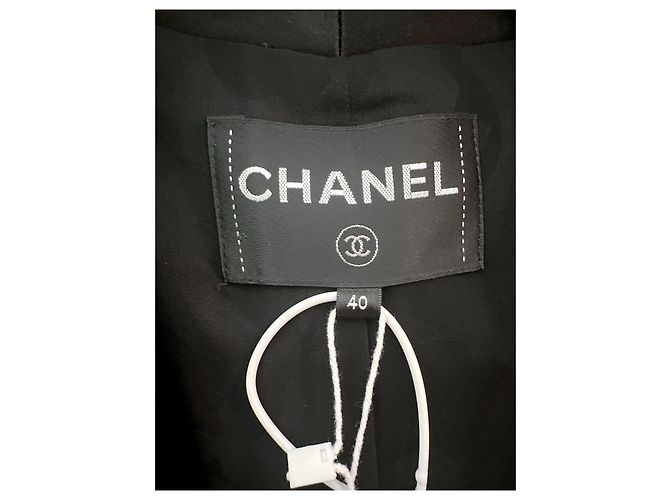 Giacca Chanel in tweed blu navy taglia 40 - vista 3