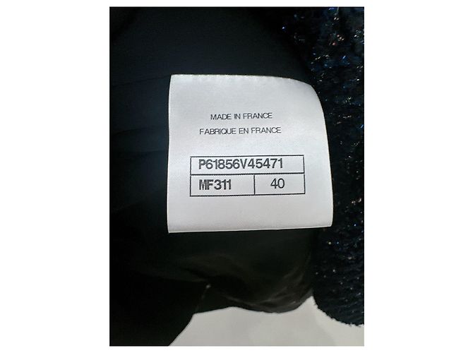Giacca Chanel in tweed blu navy taglia 40 - vista 4