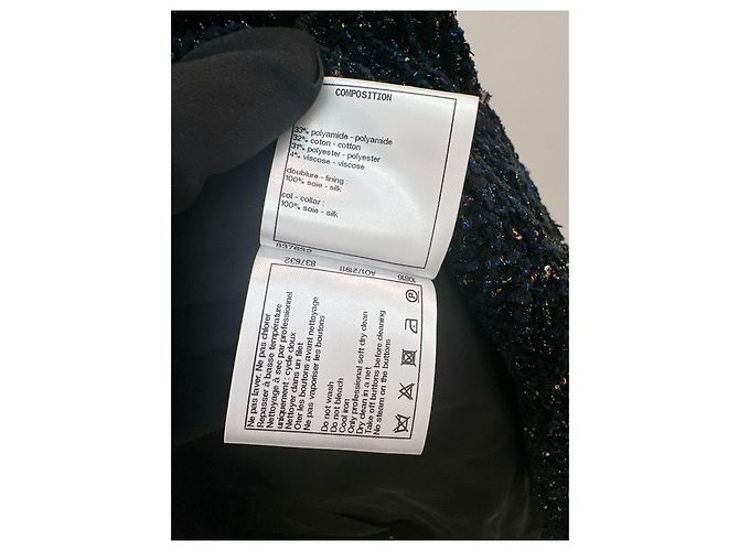 Giacca Chanel in tweed blu navy taglia 40 - vista 5