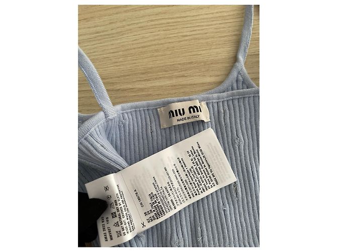 Top canotta rosa con strass Miu Miu - vista 5